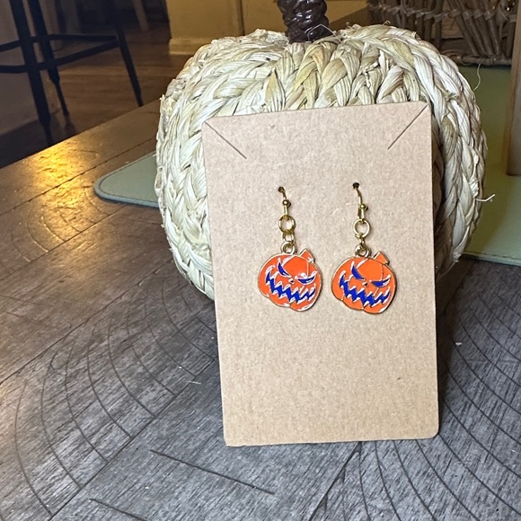 Orange Pumpkin Earrings - Picture 1 of 3
